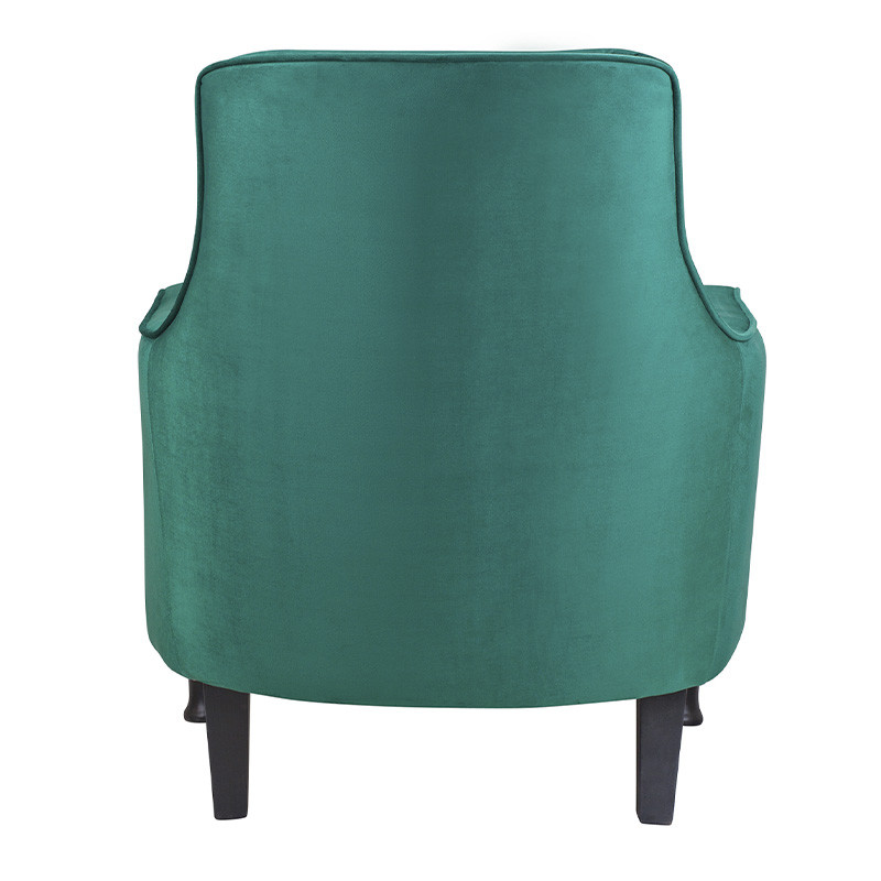 Кресло с мягкой обивкой из велюра на 4-х ножках из массива березы Scarlett Armchair green