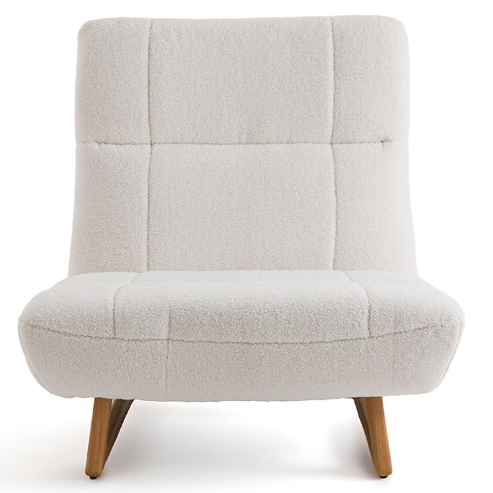 Кресло с обивкой букле Lino White  Boucle Armchair