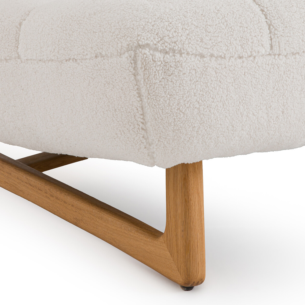 Кресло с обивкой букле Lino White  Boucle Armchair