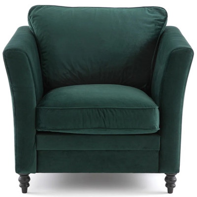 Кресло с обивкой из хлопкового велюра Porter Green Armchair