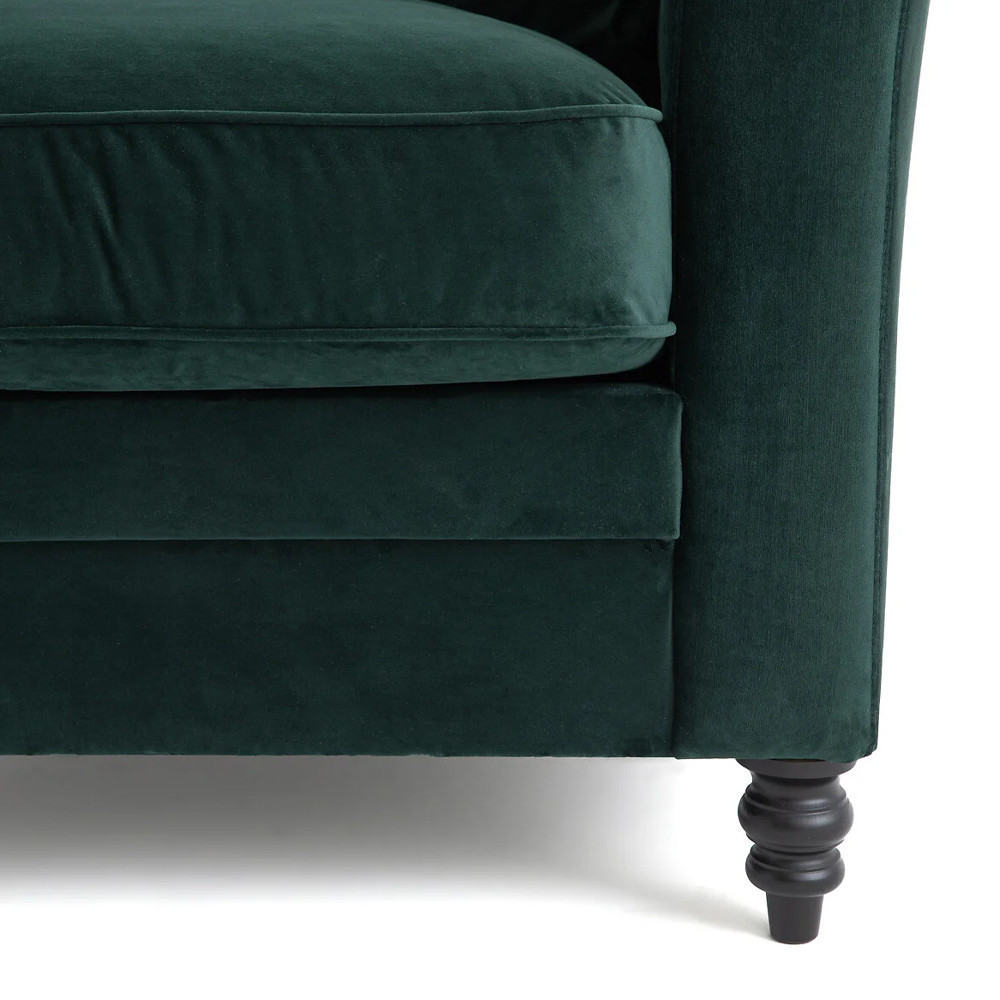 Кресло с обивкой из хлопкового велюра Porter Green Armchair