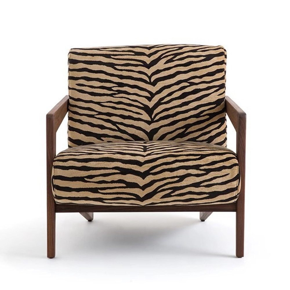 Кресло с обивкой из шенилла с тигровым принтом Tiger Chair