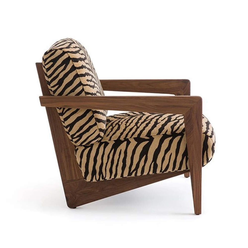Кресло с обивкой из шенилла с тигровым принтом Tiger Chair