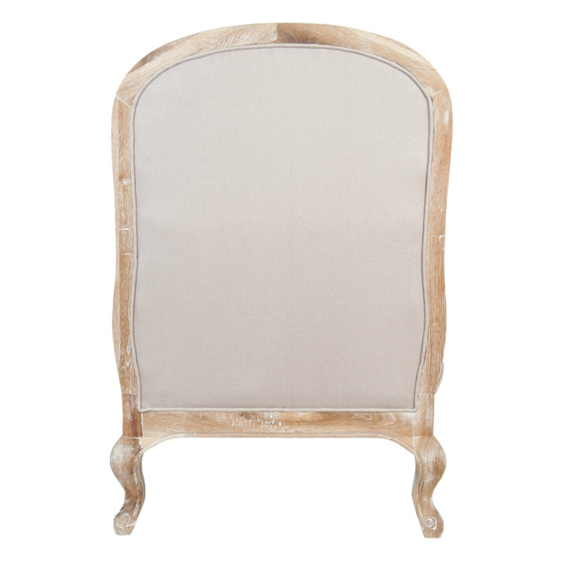 Кресло с пуфом с мягкой обивкой из льна Edward Armchair beige