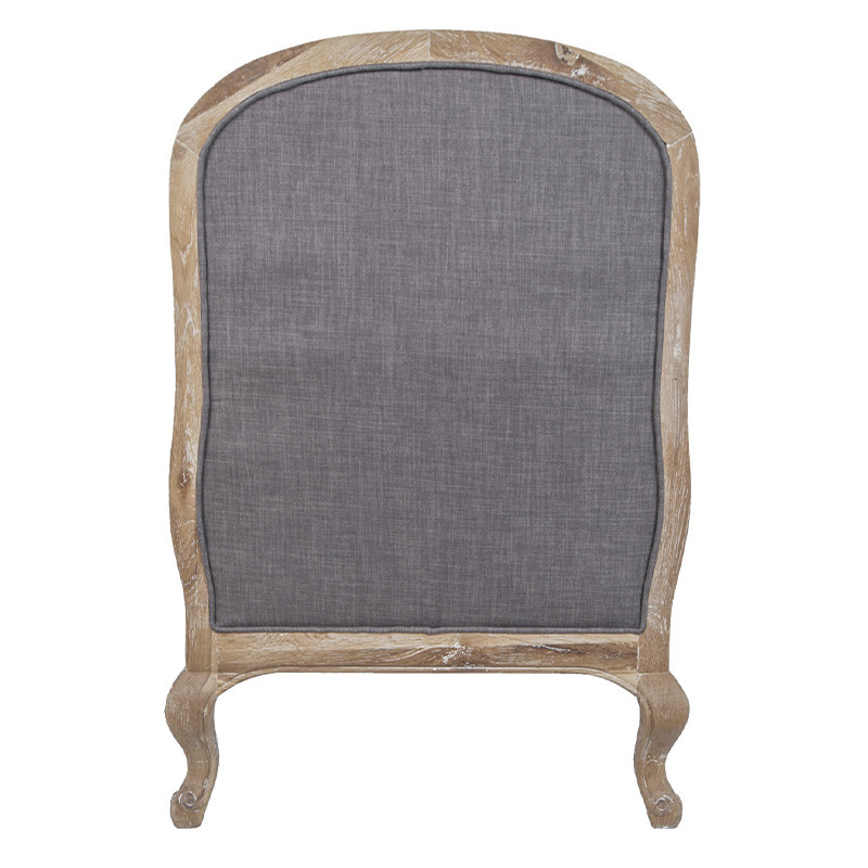 Кресло с пуфом с мягкой обивкой из льна Edward Armchair grey