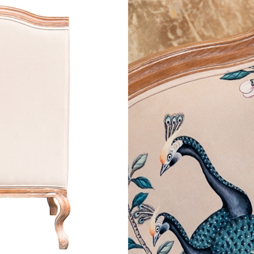 Кресло с синими павлинами Emperor's Bird 2
