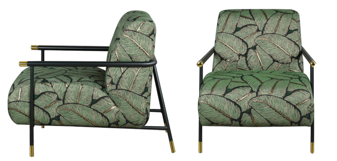 Кресло с Цветным принтом Листья Foliage Armchair Green