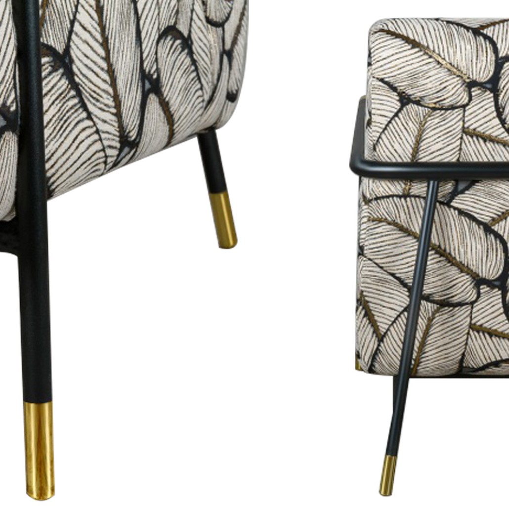 Кресло с Цветным принтом Листья Foliage Armchair Grey