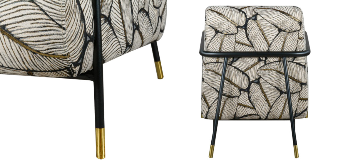 Кресло с Цветным принтом Листья Foliage Armchair Grey