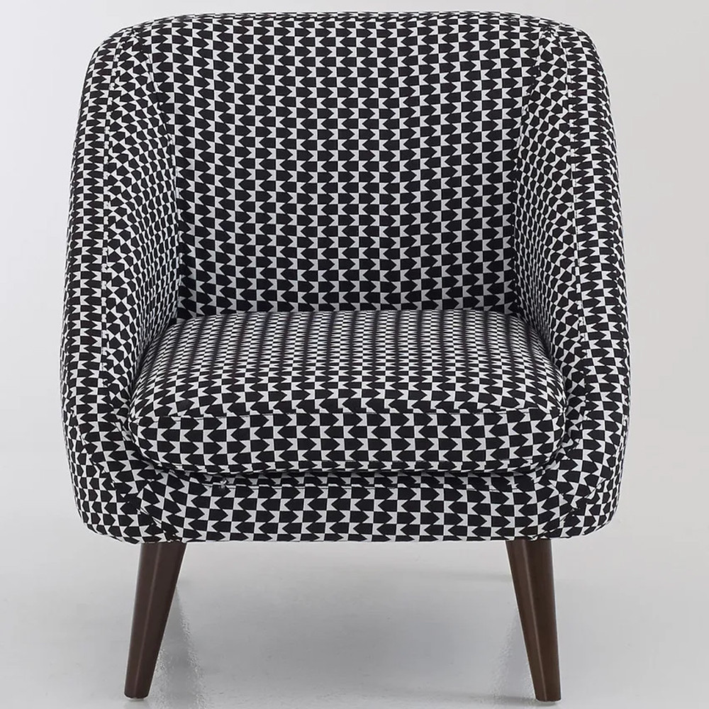 Кресло с черно-белым принтом Pauley Black White Armchair