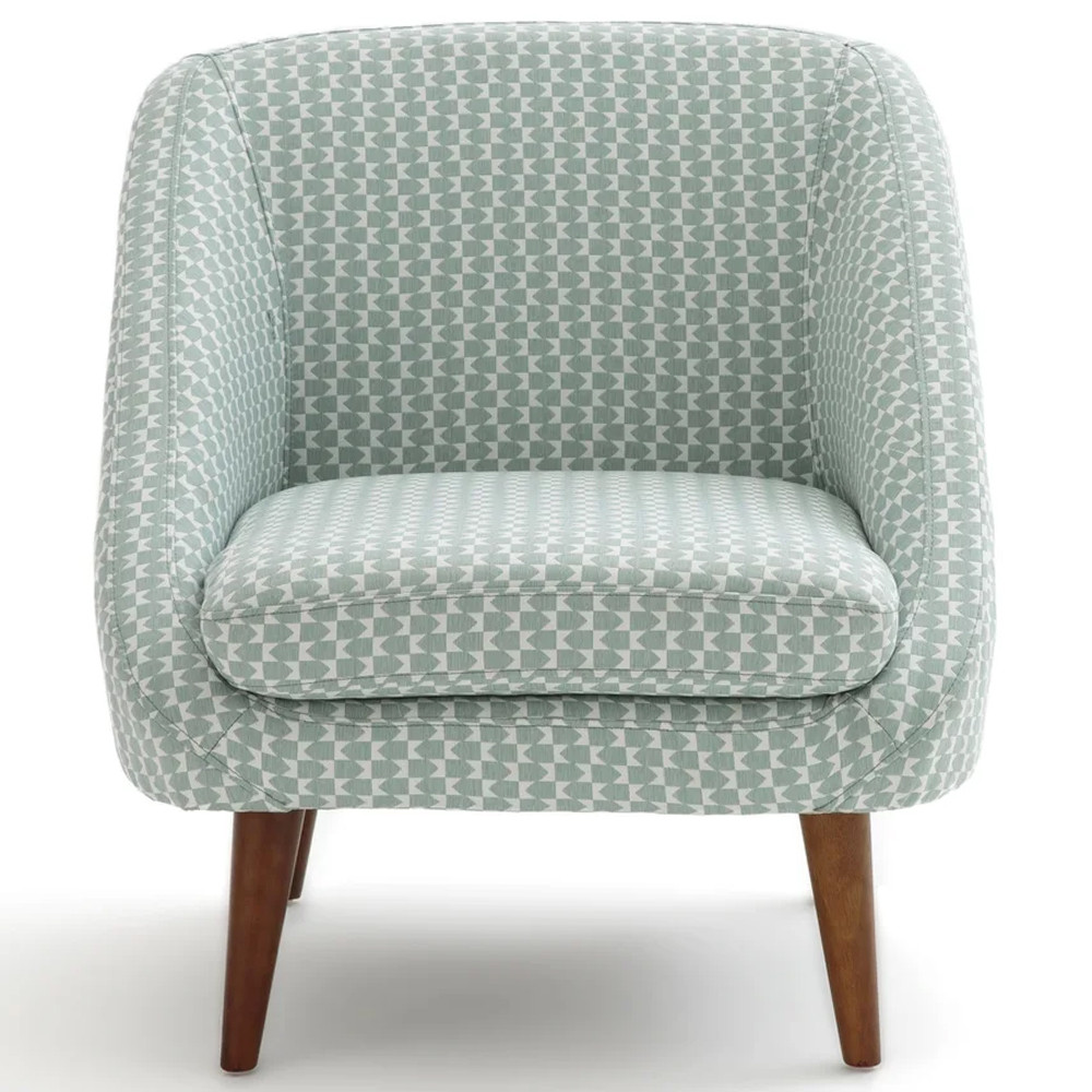 Кресло светло-бирюзовое с принтом Pauley Light Turquoise Armchair