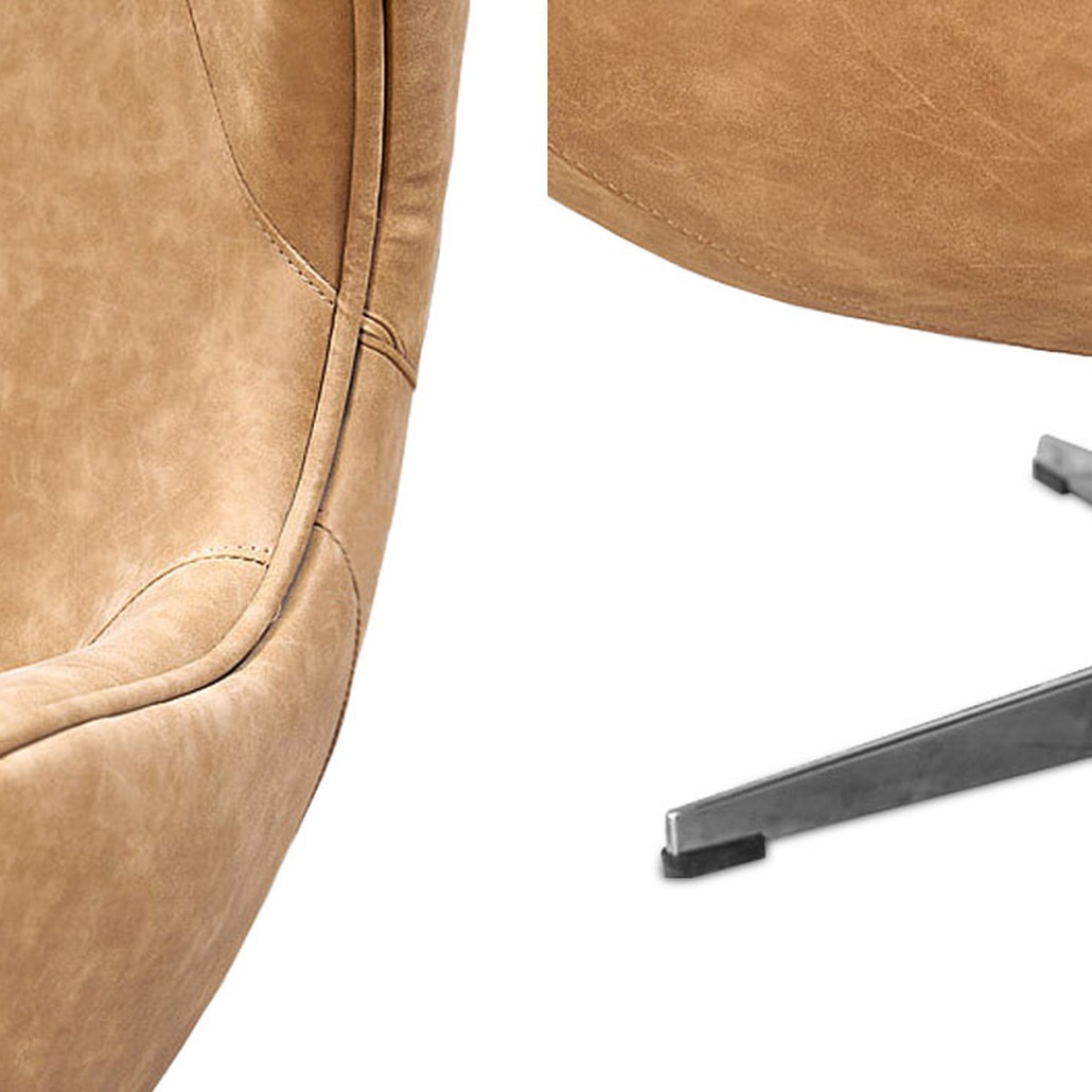 Кресло яйцо Egg Chair коричневая винтажная кожа