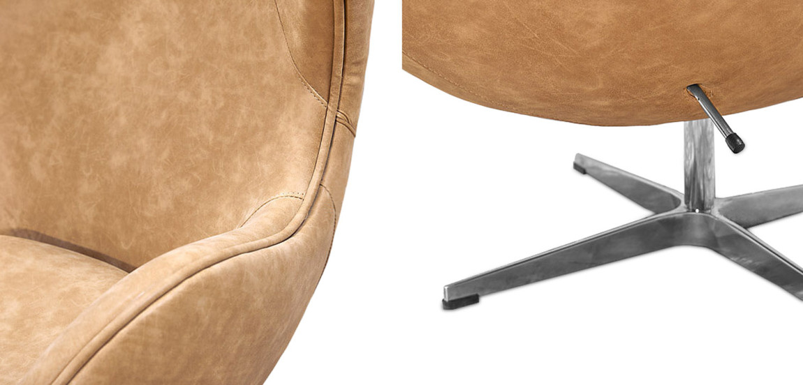 Кресло яйцо Egg Chair коричневая винтажная кожа