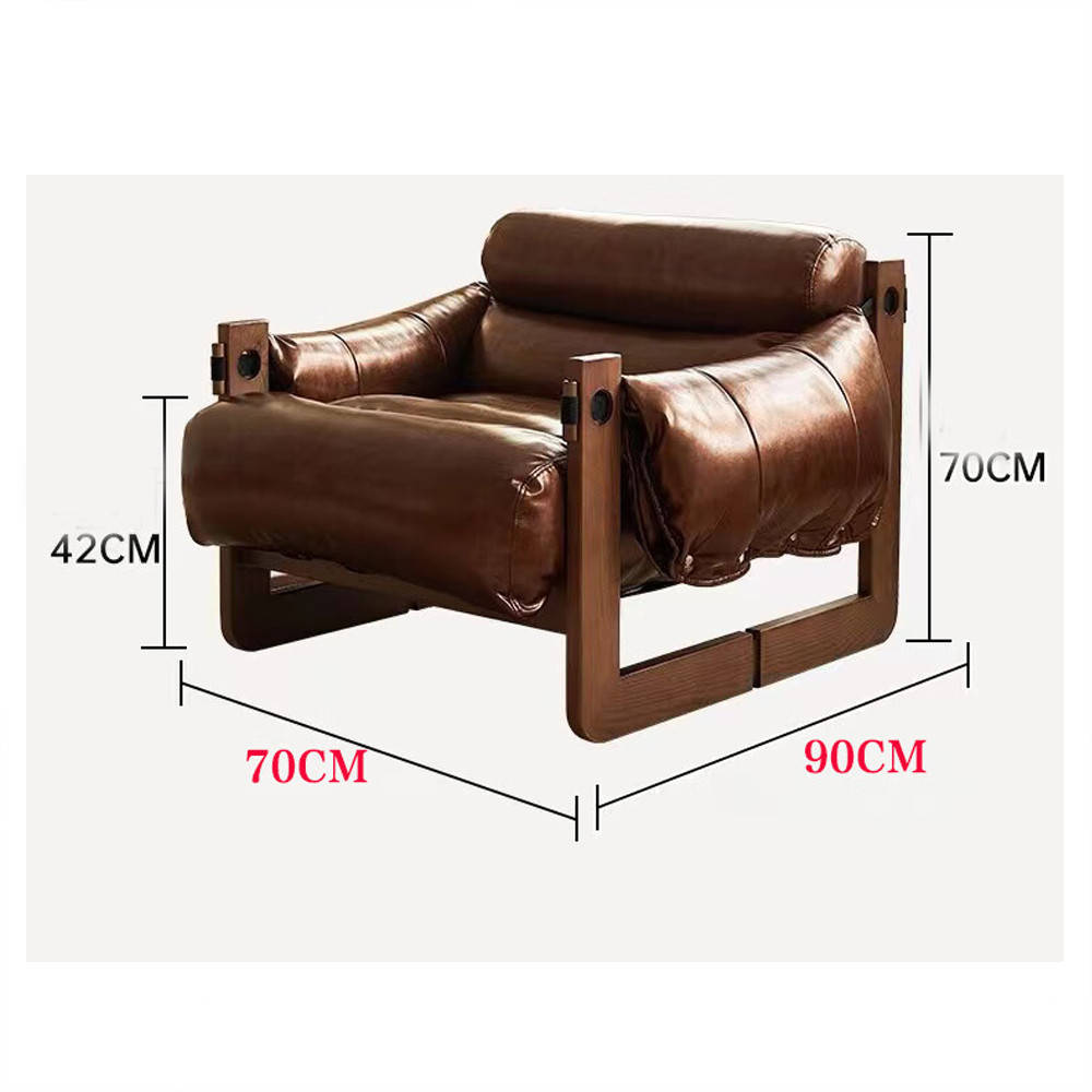 Кресло-диван кожаное на деревянном каркасе Medieval Furniture