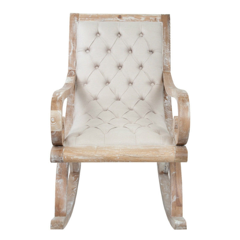 Кресло-качалка с мягкой обивкой из льна Ella Armchair beige