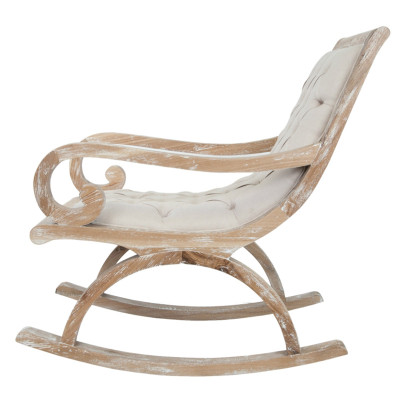Кресло-качалка с мягкой обивкой из льна Ella Armchair beige