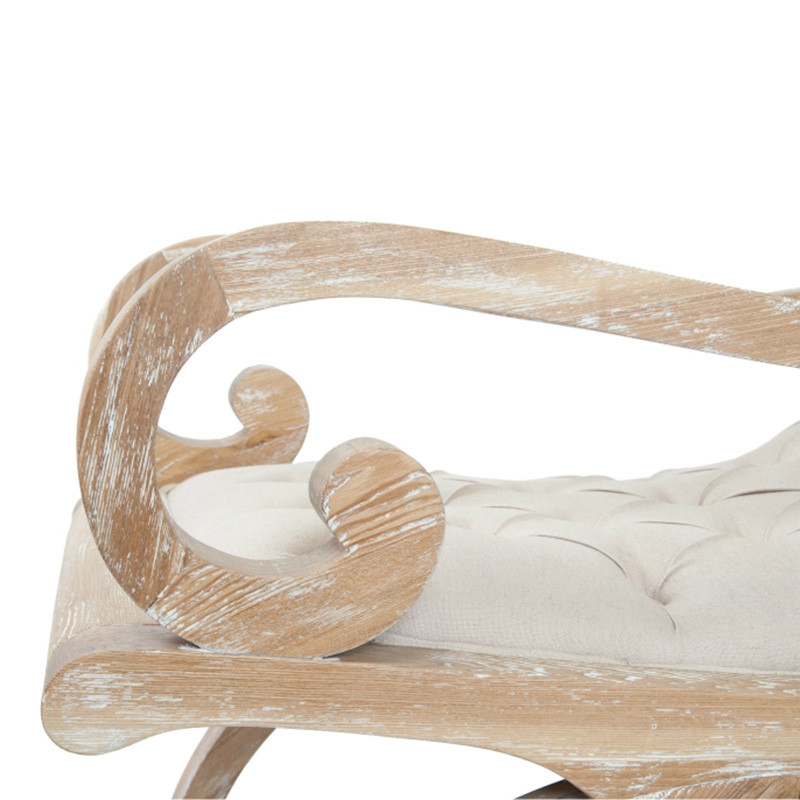 Кресло-качалка с мягкой обивкой из льна Ella Armchair beige