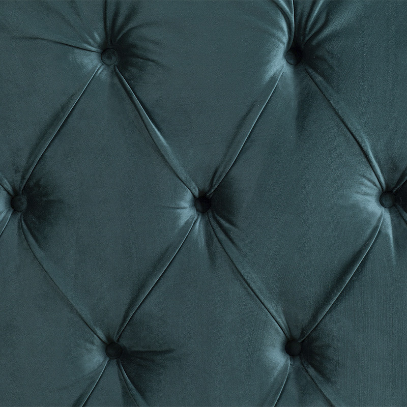 Кровать двуспальная зеленая с основанием из массива дерева с мягким изголовьем Velour Beds