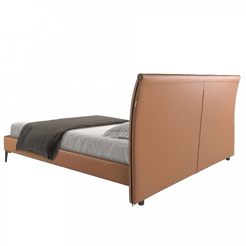 Кровать двуспальная коричневая из экокожи Modern Look