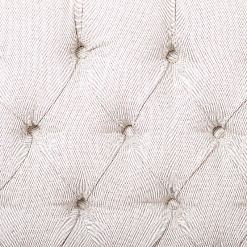 Кровать двуспальная светло-бежевая с основанием из массива дуба с мягким изголовьем Flax Beds