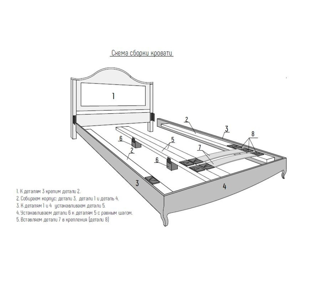 Кровать из массива бука с мягким изголовьем Tasteful Furniture