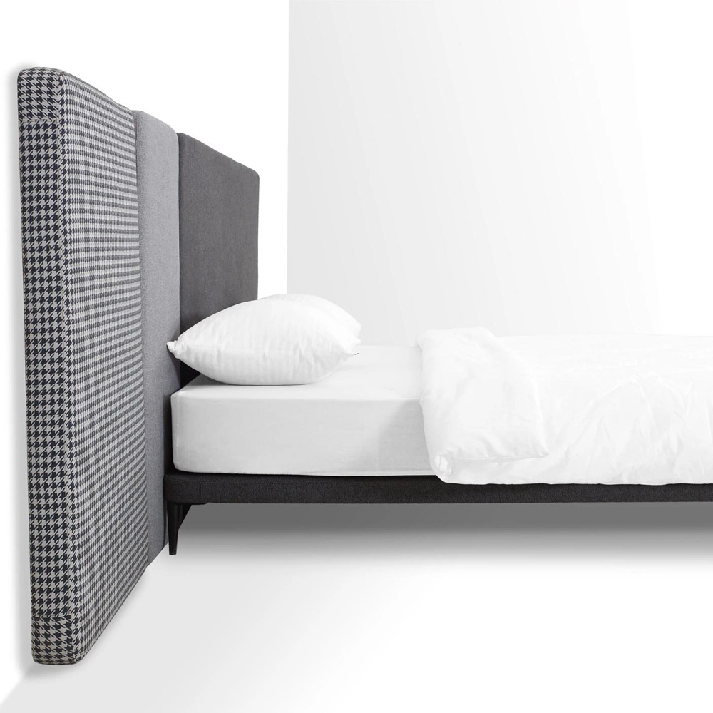 Кровать с большим мягким изголовьем Unity Dark Grey Bed