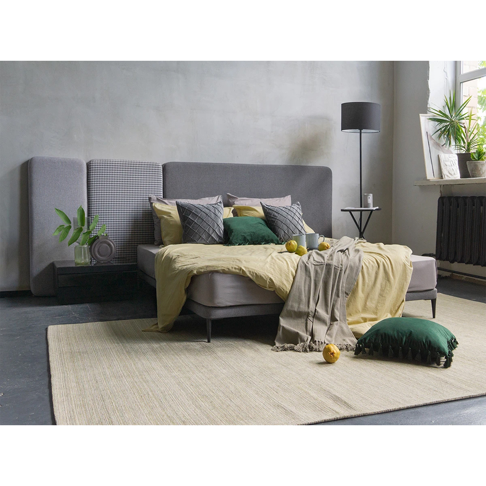 Кровать с большим мягким изголовьем Unity Dark Grey Bed