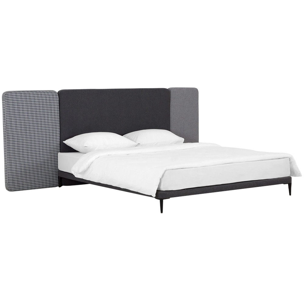 Кровать с большим мягким изголовьем Unity Dark Grey Bed