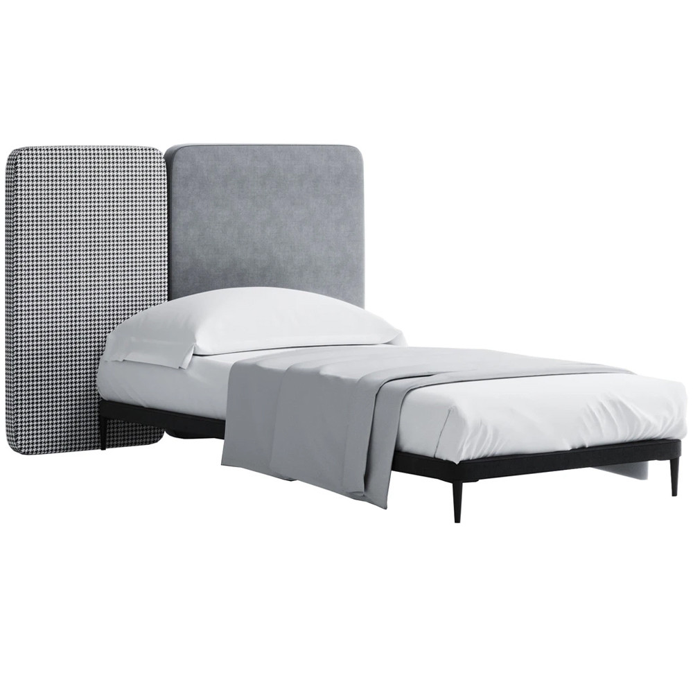 Кровать с большим мягким изголовьем Unity Grey Bed