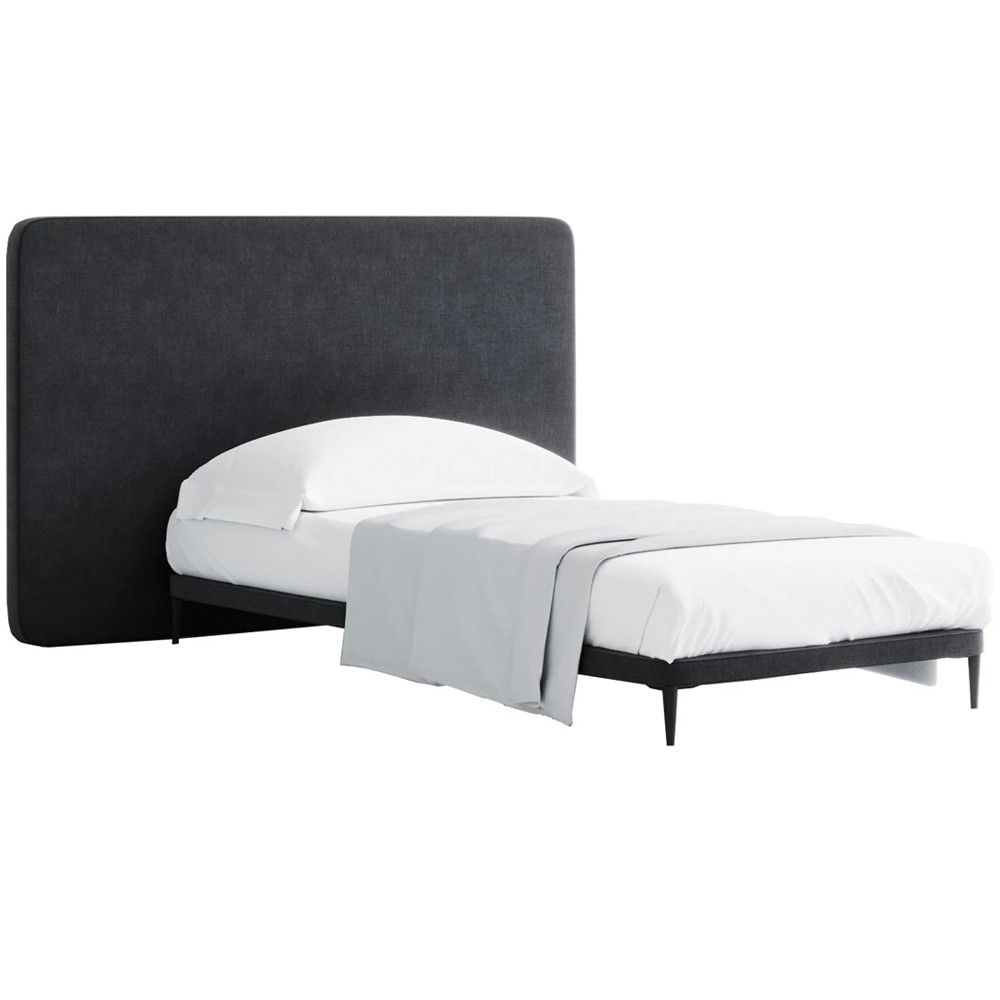 Кровать с большим мягким изголовьем Unity Grey Bed