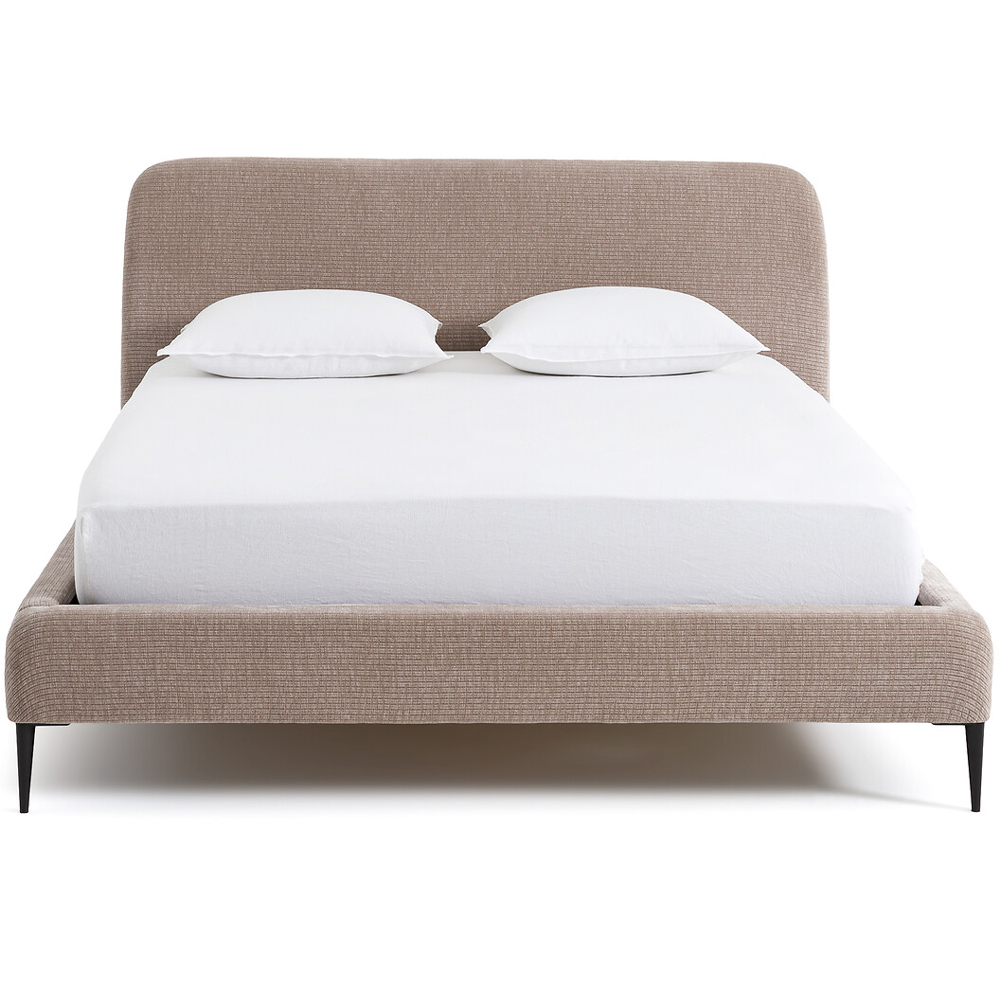 Кровать с обивкой велюр Hazel Velour Beige Bed