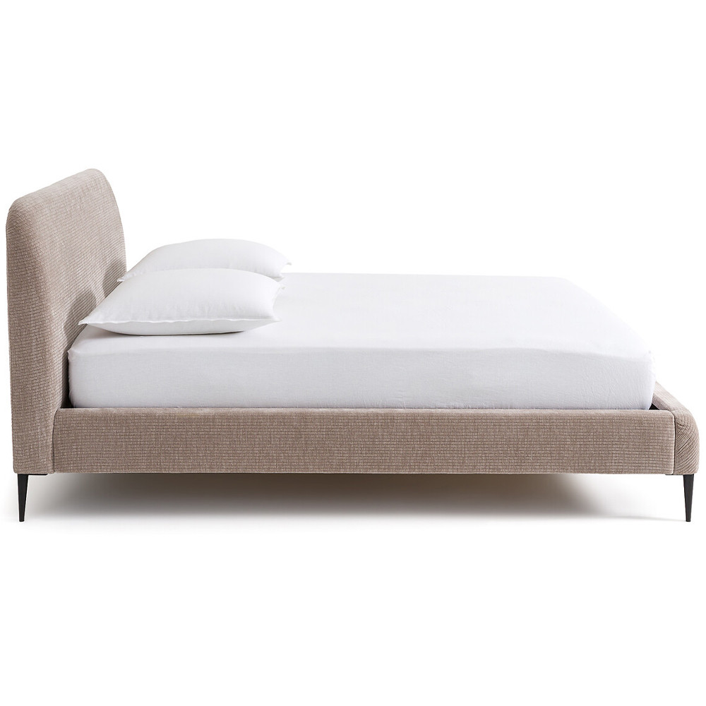 Кровать с обивкой велюр Hazel Velour Beige Bed