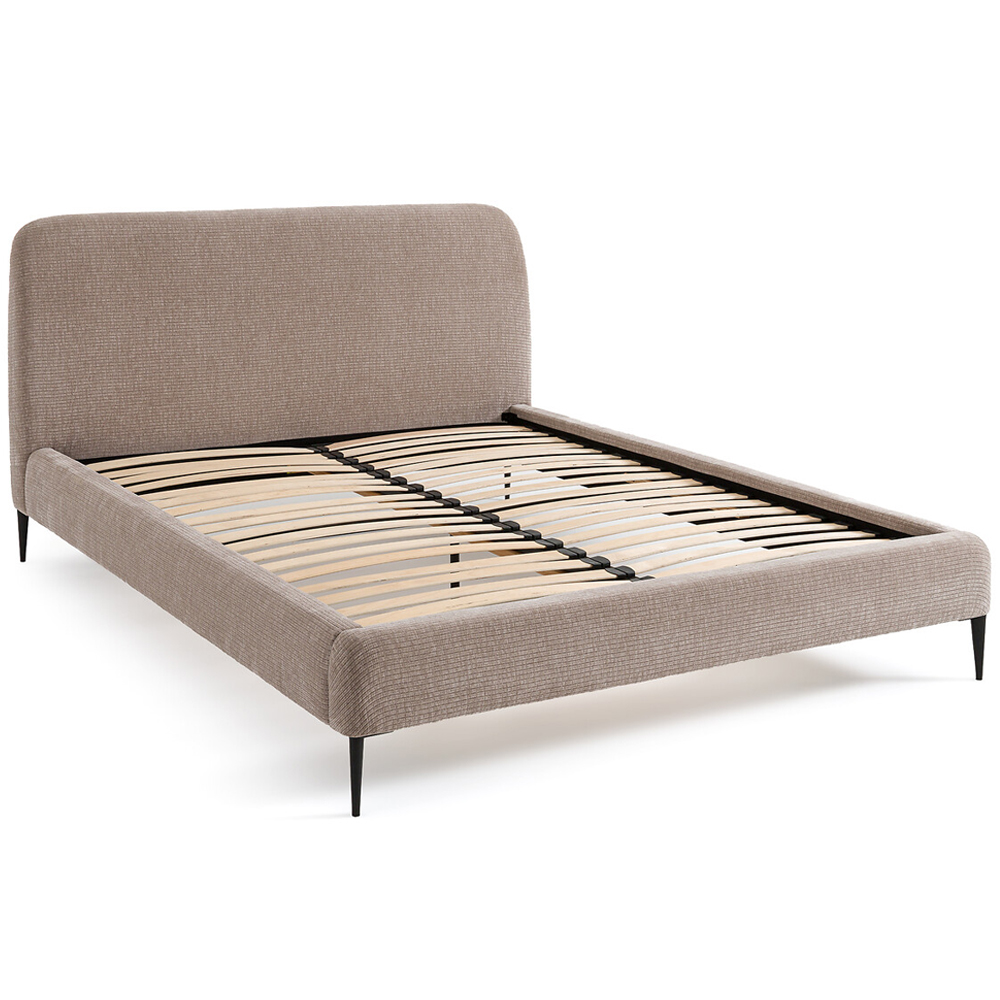 Кровать с обивкой велюр Hazel Velour Beige Bed