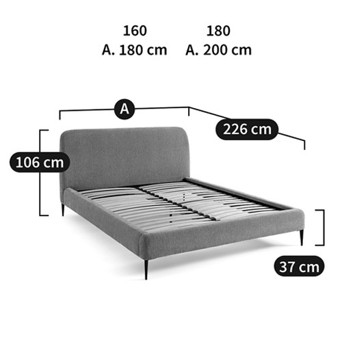 Кровать с обивкой велюр Hazel Velour Beige Bed
