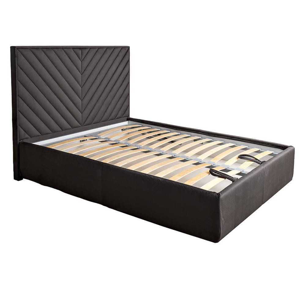 Кровать серая с подъемным механизмом Adelaide