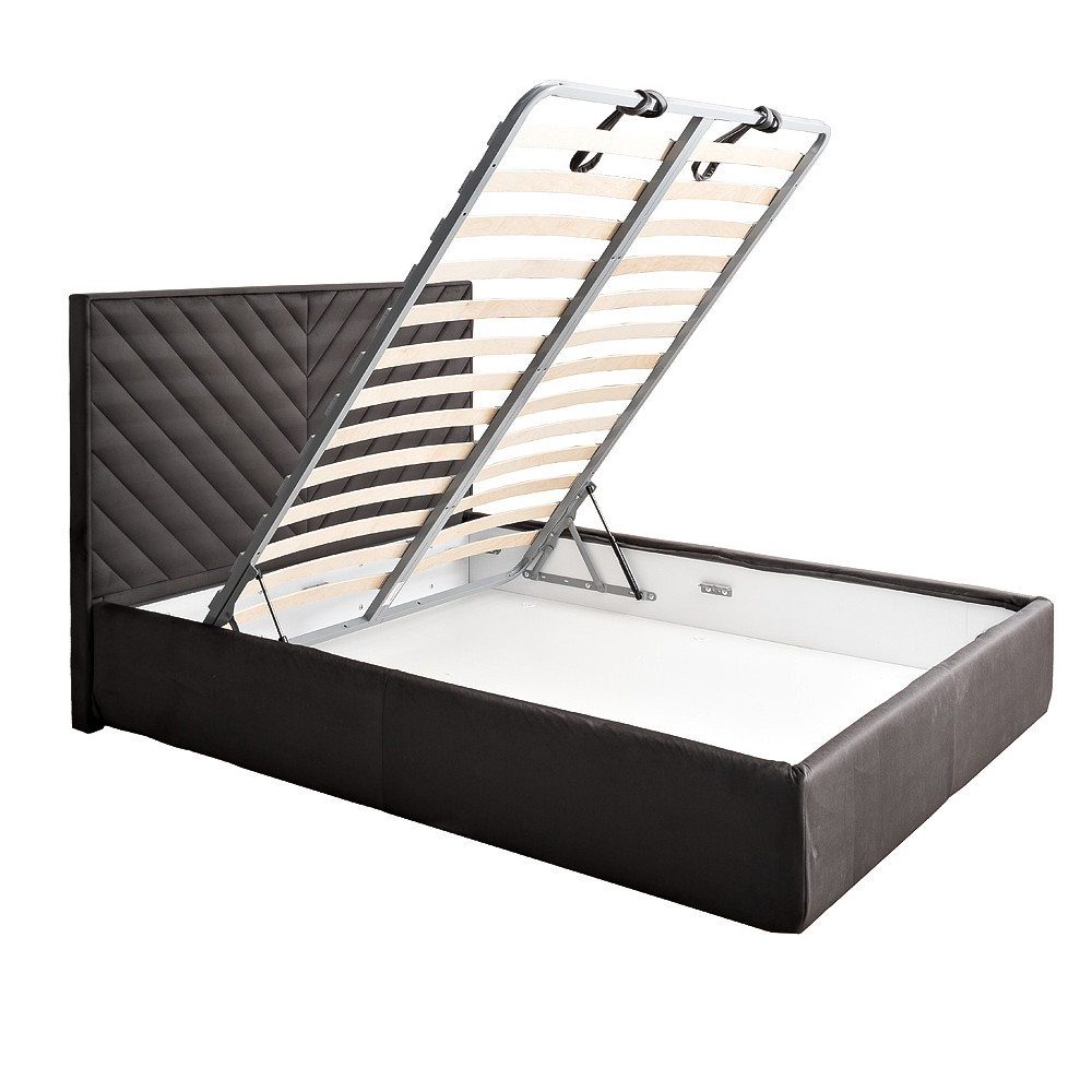 Кровать серая с подъемным механизмом Adelaide