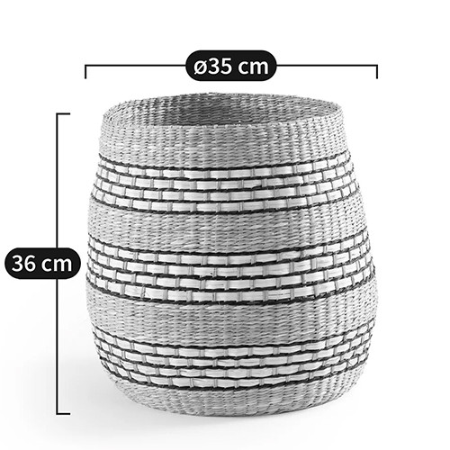 Круглая корзина из плетеного тростника Marjani Wicker Basket