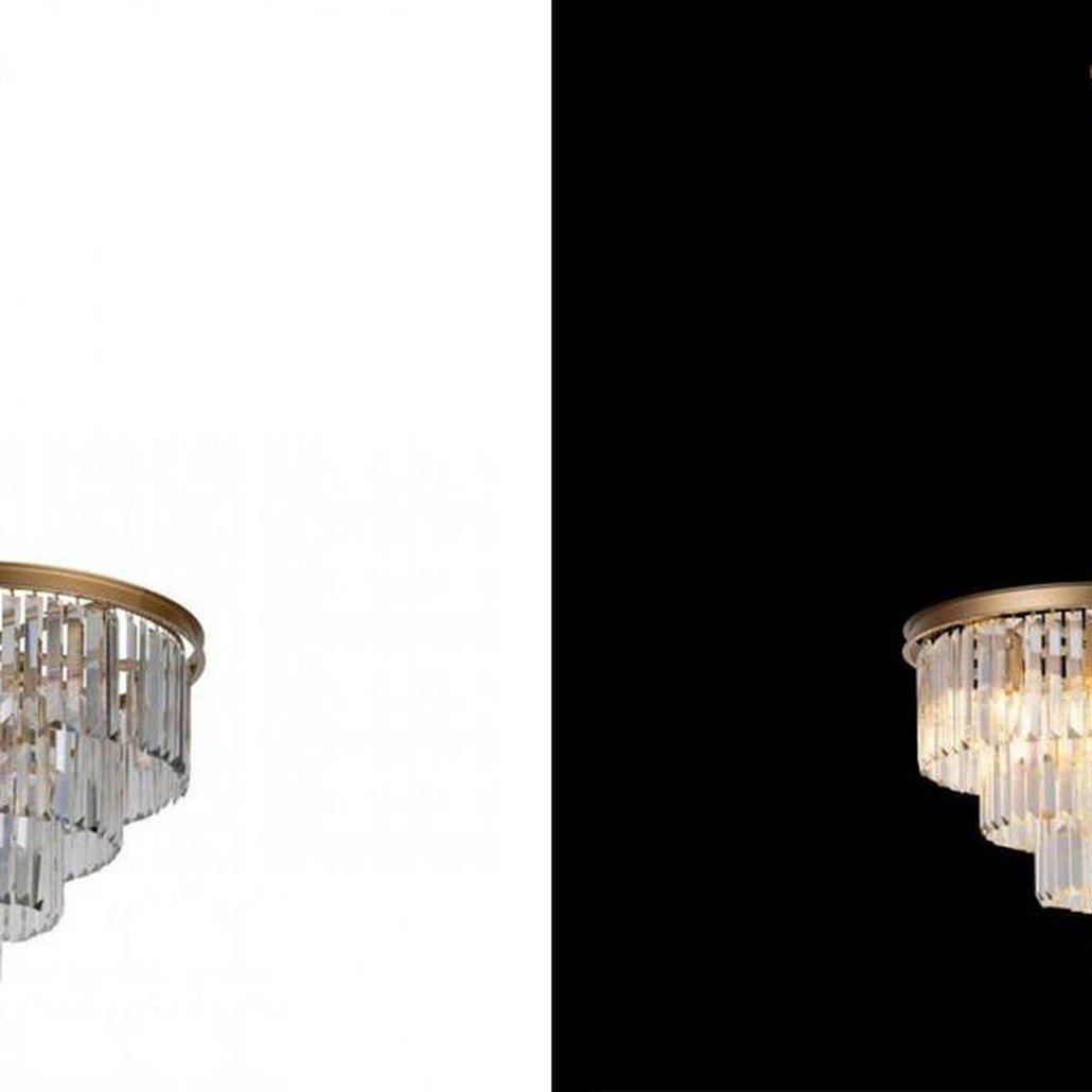 Круглая Люстра Odeon GOLD iron Four Layers Серое Прозрачное диаметр 60 см