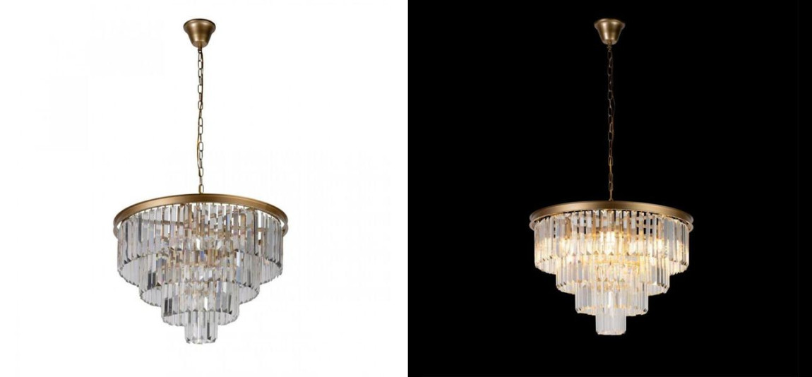 Круглая Люстра Odeon GOLD iron Four Layers Серое Прозрачное диаметр 60 см