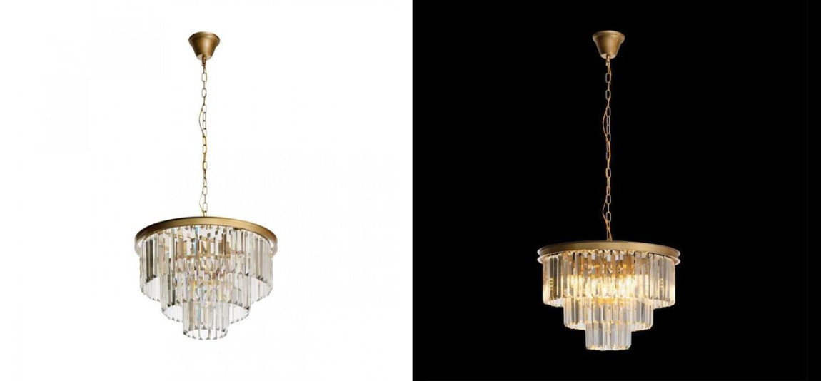 Круглая Люстра GOLD iron Three Layers Прозрачное Стекло диаметр 50 см