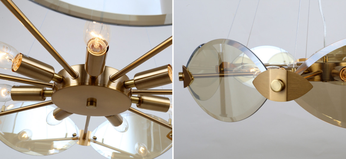 Круглая люстра Smoky Glass Style