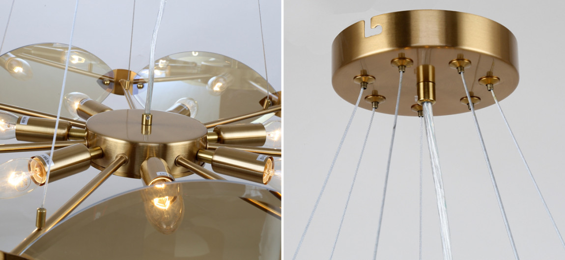 Круглая люстра Smoky Glass Style