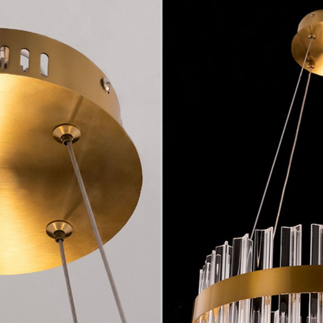 Круглая Люстра Кольцо Хрусталь диаметр 40 см RING Saturno Not Baroncelli Brass