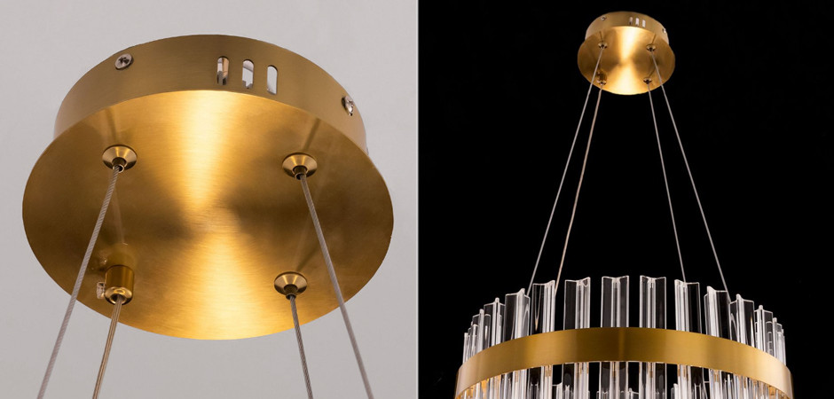 Круглая Люстра Кольцо Хрусталь диаметр 40 см RING Saturno Not Baroncelli Brass