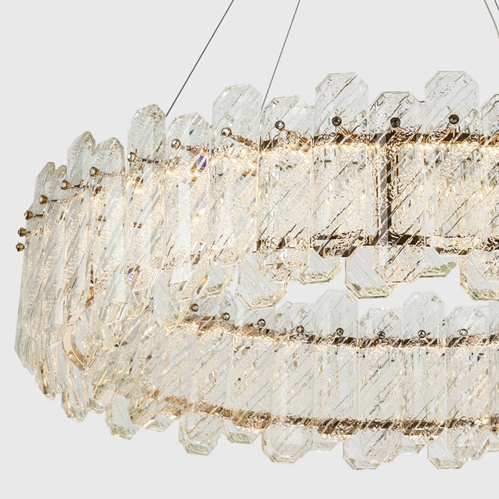 Круглая люстра с декором из рельефного стекла Cassian Relief Glass Chandelier 80