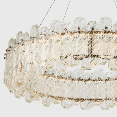 Круглая люстра с декором из рельефного стекла Cassian Relief Glass Chandelier 80