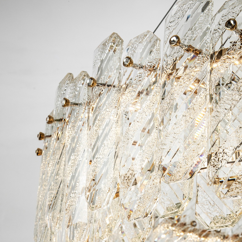 Круглая люстра с декором из рельефного стекла Cassian Relief Glass Chandelier 80