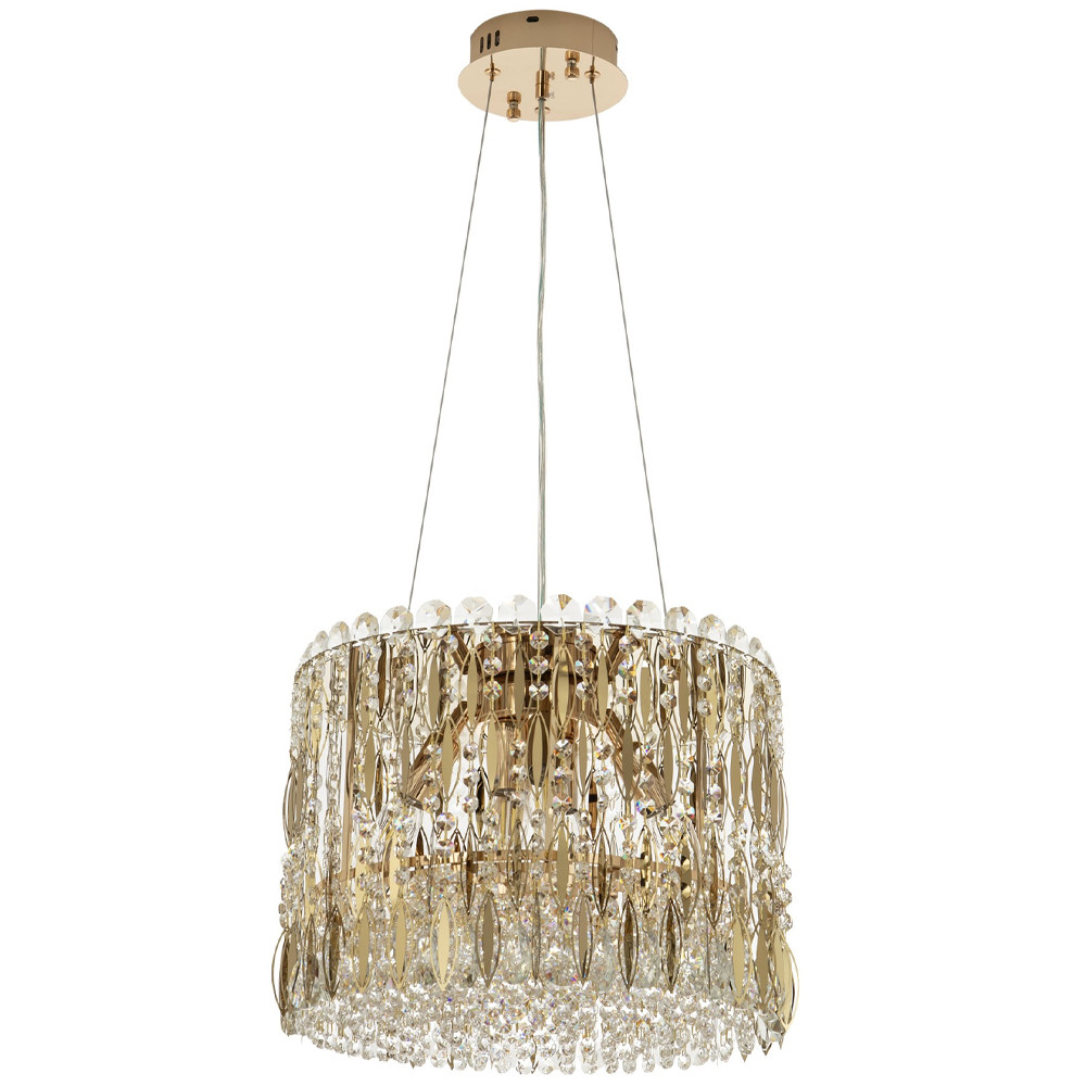 Круглая люстра с металлическими и хрустальными подвесками Bonnay Crystal Chandelier