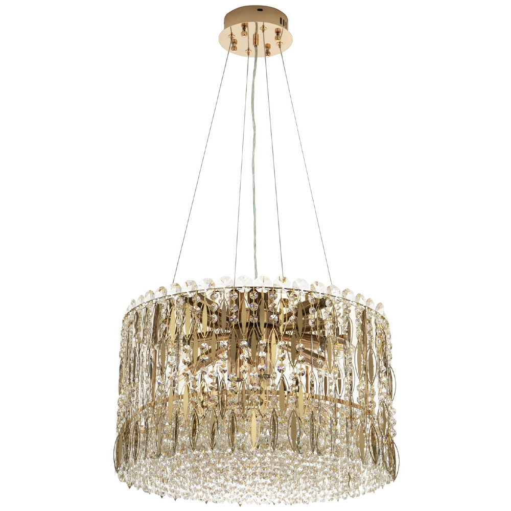 Круглая люстра с металлическими и хрустальными подвесками Bonnay Crystal Chandelier