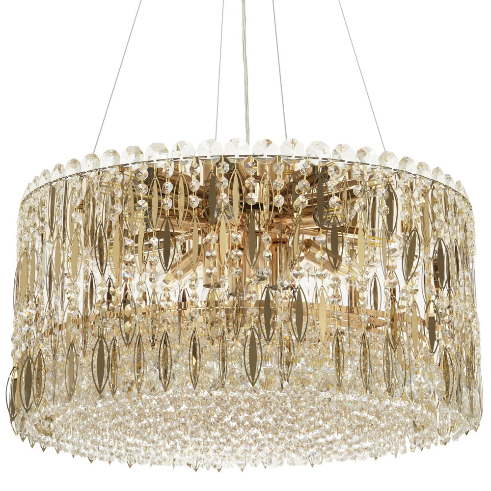 Круглая люстра с металлическими и хрустальными подвесками Bonnay Crystal Chandelier